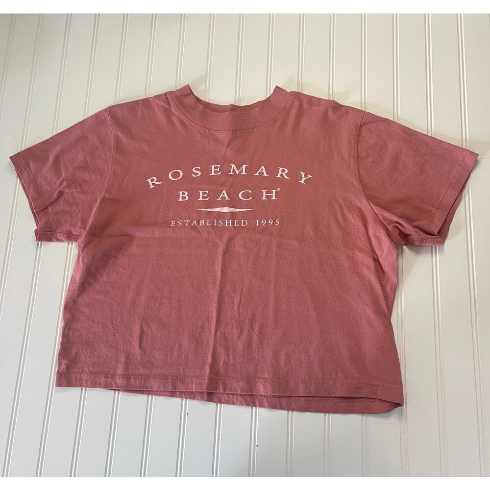 Artisans Rosemary Beach Florida Cropped Dusty Rose T Shirt Womens Small